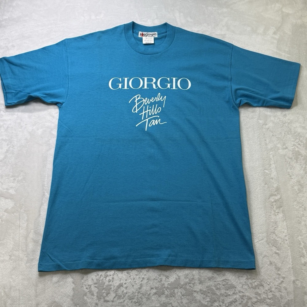 Vintage 90s Giorgio Beverly Hills TShirt  Short Sleeve Made in USA Single Stitch